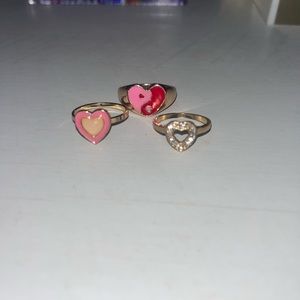 3pc heart ring set